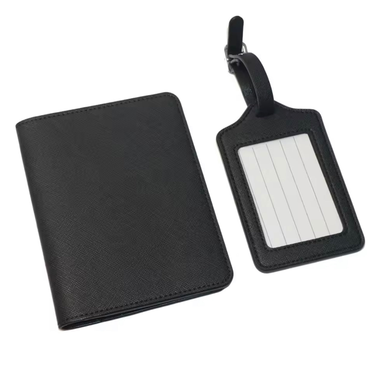 Set Porta pasaporte + tag Personalizado con Iniciales